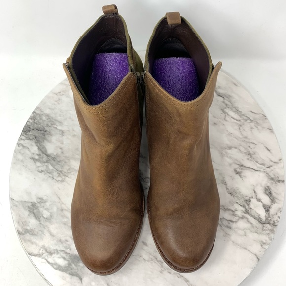 Sperry Ambrose Two Tone Block Heel Green/Brown Booties 9.5 Preppy Classic Casual - Picture 6 of 14